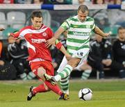 3 September 2010; Chris Turner, Shamrock Rovers, in action against John Russell, Sligo Rovers. Airtricity League Premier Division, Shamrock Rovers v Sligo Rovers, Tallaght Stadium, Tallaght, Dublin. Picture credit: Matt Browne / SPORTSFILE