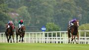 4 September 2010; Cape Blanco, right, with Seamus Heffernan up, lead eventual 4th placed Beethoven, with JP O'Brien up, and eventual 5th placed Sea Lord, with Kieren Fallon up, on their way to winning the Tattersalls Millions Irish Champion Stakes. Leopardstown Racecourse, Dublin. Picture credit: Brendan Moran / SPORTSFILE