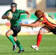 4 September 2010; Ian Keatley, Connacht, in action against Hugo Ellis, Dragons. Celtic League, Connacht v Dragons, Sportsground, Galway. Picture credit: Ray Ryan / SPORTSFILE