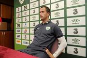 5 September 2010; Keith Fahey, Republic of Ireland, during a mixed zone. Republic of Ireland Mixed Zone, Gannon Park, Malahide, Co. Dublin. Picture credit: David Maher / SPORTSFILE