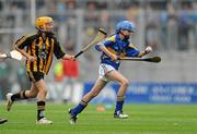 5 September 2010; Eimear Ni Chuanachain, Scoil Neasain National School, Co. Dublin, representing Tipperary, in action against Aisling Cahill from Scoil Bhride, Kill, Co. Kildare, representing Kilkenny. GAA I.N.T.O. Mini-Sevens during half time of the GAA Hurling All-Ireland Senior Championship Final, Kilkenny v Tipperary, Croke Park, Dublin. Picture credit: Matt Browne / SPORTSFILE