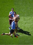 17 July 2016; Dublin players, left to right, Michael Darragh MacAuley, John Small, and Eric Lowndes in action against Ray Connellan, left, and Denis Corroon of Westmeath during the Leinster GAA Football Senior Championship Final match between Dublin and Westmeath at Croke Park in Dubin. Photo by Daire Brennan/Sportsfile