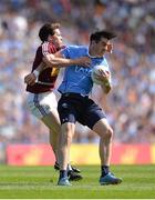 17 July 2016; Michael Darragh Macauley of Dublin in action against Callum McCormack of Westmeath during the Leinster GAA Football Senior Championship Final match between Dublin and Westmeath at Croke Park in Dubin. Photo by Eóin Noonan/Sportsfile