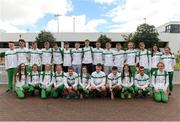 18 July 2016; The Irish Athletics team on their return from the European Youth Athletics Championships in Tbilisi at Dublin Airport in Dublin. Photo by Brendan Moran/Sportsfile