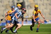 15 August 2010; Colm Galvin, Clare, in action against Brian McCarthy, Dublin. ESB GAA Hurling All-Ireland Minor Championship Semi-Final, Clare v Dublin, Croke Park, Dublin. Picture credit: Oliver McVeigh / SPORTSFILE