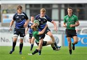 8 September 2010; Dan Leavy, Leinster U18 Schools, is tackled by Austen Gibbons, left, Connacht U18 Schools. Interprovincial Series, Leinster U18 Schools v Connacht U18 Schools, Donnybrook Stadium, Dublin. Picture credit: Barry Cregg / SPORTSFILE