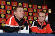 8 September 2010; Down's Jame McCartan and Benny Coulter during a media day ahead of GAA Football All-Ireland Senior Championship Final 2010 against Cork. Canal Court Hotel, Newry, Co. Down. Picture credit: Oliver McVeigh / SPORTSFILE