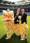 9 September 2010; Uachtarán Chumann Lúthchleas Gael Criostóir Ó Cuana and Micheál Martin, TD, Minister for Foreign Affairs, at the launch of the Asian Gaelic Games 2010. Croke Park, Dublin. Picture credit: Ray McManus / SPORTSFILE