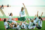 9 September 2010; Republic of Ireland's Siobhan Killeen, centre, celebrates with her team-mates after scoring her side's first goal. FIFA U-17 Women’s World Cup Group Stage, Republic of Ireland v Canada, Larry Gomes Stadium, Arima, Trinidad. Picture credit: Stephen McCarthy / SPORTSFILE