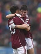 10 July 2016; Barry Goldrick, right, and Robert Finnerty of Galway celebrate following the Electric Ireland Connacht GAA Football Minor Championship Final between Galway and Mayo at Pearse Stadium in Galway. Photo by Ramsey Cardy/Sportsfile