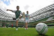 11 September 2010; Ryan Lynch, age 9, from Dublin, at the launch of the FAI Football for All Club Programme. Aviva Stadium, Lansdowne Road, Dublin. Picture credit: David Maher / SPORTSFILE