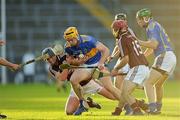 11 September 2010; Padraic Maher, Tipperary, in action against Garry Burke, left, and Gerald Kelly, Galway. Bord Gais Energy GAA Hurling Under 21 All-Ireland Championship Final, Tipperary v Galway, Semple Stadium, Thurles, Co. Tipperary. Picture credit: Ray McManus / SPORTSFILE