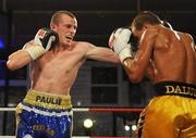 11 September 2010; Paul Hyland, in action against Robert DaLuz during their Super Bantamweight bout. Hunky Dorys Fight Night Undercard, Paul Hyland v Robert DaLuz, National Stadium, Dublin. Picture credit: Ray Lohan / SPORTSFILE