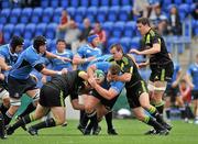 12 September 2010; Jack McGrath, Leinster A, in action against Stephen Archer, left, and Scott Deasy, Munster A. Interprovincial Series, Leinster A v Munster A, Donnybrook Stadium, Donnybrook, Dublin. Picture credit: Barry Cregg / SPORTSFILE