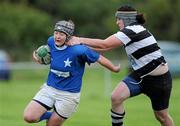 12 September 2010; Sue Howley, St. Mary's, Dublin, is tackled by Roisin O'Donnell, Old Belvedere, Dublin. Leinster Women’s Rugby Extravaganza, Barnhall RFC, Leixlip, Co. Kildare. Picture credit: Brian Lawless / SPORTSFILE