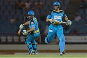 21 July 2016; Zouks batsmen Michael Hussey (R) and David Miller (L) run between the wickets  during Match 21 of the Hero Caribbean Premier League match between the St Lucia Zouks and the Nevis Patriots at the Daren Sammy Cricket Stadium, Gros Islet, St Lucia.  Photo by Ashley Allen/Sportsfile