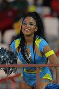 21 July 2016; Zouks cheerleader during Match 21 of the Hero Caribbean Premier League match between the St Lucia Zouks and the Nevis Patriots at the Daren Sammy Cricket Stadium, Gros Islet, St Lucia.  Photo by Ashley Allen/Sportsfile