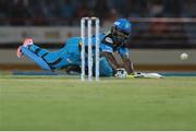 21 July 2016; Zouks captain Daren Sammy dives into to make his ground to ensure he gets strike in the final over of innings 1 during Match 21 of the Hero Caribbean Premier League match between the St Lucia Zouks and the Nevis Patriots at the Daren Sammy Cricket Stadium, Gros Islet, St Lucia.  Photo by Ashley Allen/Sportsfile