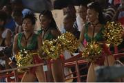 21 July 2016; Patriots cheerleaders during Match 21 of the Hero Caribbean Premier League match between the St Lucia Zouks and the Nevis Patriots at the Daren Sammy Cricket Stadium, Gros Islet, St Lucia.  Photo by Ashley Allen/Sportsfile