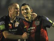 13 September 2010; Bohemians' Killian Brennan, right, celebrates after scoring his side's first goal with team-mate Glenn Cronin. Airtricity League Premier Division, Bohemians v Drogheda United, Dalymount Park, Dublin. Picture credit: David Maher / SPORTSFILE