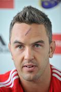 14 September 2010; Munster's Niall Ronan speaking during a media briefing ahead of their Celtic League game against Ospreys on Saturday. Munster Rugby Media Briefing, Thomond Park Stadium, Limerick. Picture credit: Diarmuid Greene / SPORTSFILE