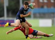 17 September 2010; Sam Coghlan Murray, Leinster, in action against Gareth Quinn McDonagh, Munster. U20 Interprovincial, Leinster v Munster, Donnybrook Stadium, Donnybrook, Dublin. Picture credit: Brian Lawless / SPORTSFILE