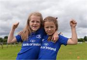 27 July 2016; Sisters Hannah Bagnell, left, age 6, and Zoe Bagnell, age 5, from Kildare Town during the Bank of Ireland Leinster Rugby Summer Camp at Cill Dara RFC in Dunmurray West, Kildare. Photo by Piaras Ó Mídheach/Sportsfile