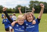 27 July 2016; Aaron Gartland, left, age 9, from the Curragh, and Max Kennedy, age 10, from Kildare Town, during the Bank of Ireland Leinster Rugby Summer Camp at Cill Dara RFC in Dunmurray West, Kildare. Photo by Piaras Ó Mídheach/Sportsfile