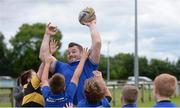 27 July 2016; Leinster's Cian Healy taking part in games during the Bank of Ireland Leinster Rugby Summer Camp at Cill Dara RFC in Dunmurray West, Kildare. Photo by Piaras Ó Mídheach/Sportsfile