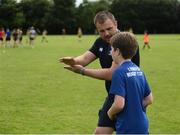 27 July 2016; Coach Corey Carthy gives instructions during a Leinster Rugby School of Excellence Camp at King's Hospital in Liffey Valley, Dublin. Photo by Sam Barnes/Sportsfile