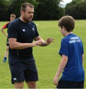 27 July 2016; Coach Corey Carthy gives instructions during a Leinster Rugby School of Excellence Camp at King's Hospital in Liffey Valley, Dublin. Photo by Sam Barnes/Sportsfile