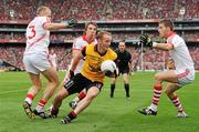 19 September 2010; Brendan Coulter, Down, in action against Cork players left to right, Michael Shields, Aidan Walsh and Eoin Cadogan. GAA Football All-Ireland Senior Championship Final, Down v Cork, Croke Park, Dublin. Picture credit: David Maher / SPORTSFILE