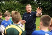 27 July 2016; Coach Corey Carthy gives instructions during a Leinster Rugby School of Excellence Camp at King's Hospital in Liffey Valley, Dublin. Photo by Sam Barnes/Sportsfile