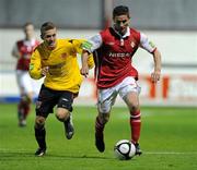 24 September 2010; Brian Cash, St Patrick's Athletic, in action against Daniel Kearns, Dundalk. Airtricity League Premier Division, St Patrick's Athletic v Dundalk, Richmond Park, Inchicore, Dublin. Picture credit: Matt Browne / SPORTSFILE