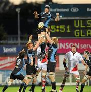 1 October 2010; Tom Ryder, Glasgow Warriors, takes the ball in the lineout. Celtic League, Ulster v Glasgow Warriors, Ravenhill Park, Belfast. Picture credit: Oliver McVeigh / SPORTSFILE