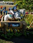 2 October 2010; Mark Kyle, on Step In Time, clears the first part of fence five in Cross Country Test at the 2010 Alltech FEI World Equestrian Games. Kentucky Horse Park, Lexington, Kentucky, USA. Picture credit: Ray McManus / SPORTSFILE