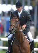 8 August 2001; Dermott Lennon on Liscalgot during the Kerrygold Speed Stakes at the Kerrygold Horse Show at the RDS in Dublin. Photo by Matt Browne/Sportsfile