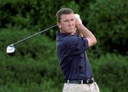 16 August 2001; Francis Howley watches his drive from the first tee box during day one the North West of Ireland Open at the Slieve Russell Hotel Golf and Country Club in Cavan. Photo by Matt Browne/Sportsfile