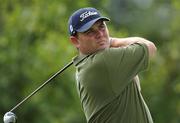 16 August 2001; Gary Murphy watches his drive from the  14th tee box during day one the North West of Ireland Open at the Slieve Russell Hotel Golf and Country Club in Cavan. Photo by Matt Browne/Sportsfile