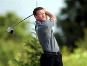 16 August 2001; Jamie Donaldson watches his drive from the 14th tee box during day one the North West of Ireland Open at the Slieve Russell Hotel Golf and Country Club in Cavan. Photo by Matt Browne/Sportsfile