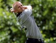 16 August 2001; Birgir Hafthorsson watches his drive from the 14th tee box during day one the North West of Ireland Open at the Slieve Russell Hotel Golf and Country Club in Cavan. Photo by Matt Browne/Sportsfile