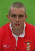 13 August 2001; Aidan O'Keefe during a St Patrick's Athletic, incorporating St Francis, Squad Portrait session at Richmond Park in Dublin. Photo by Ray McManus/Sportsfile