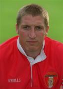 13 August 2001; Philip Hughes during a St Patrick's Athletic, incorporating St Francis, Squad Portrait session at Richmond Park in Dublin. Photo by Ray McManus/Sportsfile