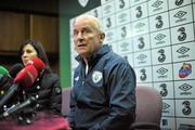 4 October 2010; Republic of Ireland manager Giovanni Trapattoni during a press conference after squad training ahead of their EURO 2012 Championship Group B Qualifier against Russia on Friday. Republic of Ireland Squad Training, Gannon Park, Malahide, Co. Dublin. Picture credit: David Maher / SPORTSFILE