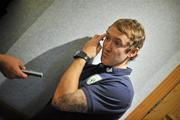 4 October 2010; Republic of Ireland's Aiden McGeady speaking during a mixed zone ahead of their EURO 2012 Championship Group B Qualifier against Russia on Friday. Republic of Ireland Press Conference, Grand Hotel, Malahide, Co. Dublin. Picture credit: David Maher / SPORTSFILE