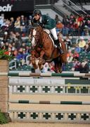 5 October 2010; Billy Twomey, on Tinka's Serenade, jumps the first fence, during a 'clear round' while competing in FEI World Jumping Championship. team and individual championship, at the 2010 Alltech FEI World Equestrian Games. Kentucky Horse Park, Lexington, Kentucky, USA. Picture credit: Ray McManus / SPORTSFILE