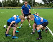 3 August 2016; Leinster's Jamie Heaslip coaches participants during a Bank of Ireland Leinster Rugby Summer Camp at Donnybrook Stadium in Donnybrook, Dublin. Photo by Seb Daly/Sportsfile