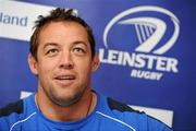 7 October 2010; Leinster forwards coach Jono Gibbes speaking during a squad press conference ahead of their Heineken Cup, Pool 2, Round 1, match against Racing-Metro 92 on Saturday. Leinster Rugby Squad Press Conference, David Lloyd Riverview, Clonskeagh, Dublin. Picture credit: Brendan Moran / SPORTSFILE