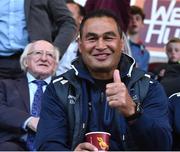 5 August 2016; Connacht head coach Pat Lam and The President of Ireland Michael D. Higgins during the SSE Airtricity League Premier Division match between Galway United and Dundalk at Eamonn Deasy Park in Galway. Photo by David Maher/Sportsfile