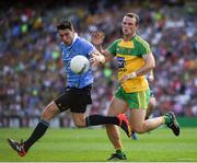 6 August 2016; Bernard Brogan of Dublin in action against Neil McGee of Donegal during the GAA Football All-Ireland Senior Championship Quarter-Final match between Dublin and Donegal at Croke Park in Dublin. Photo by Ray McManus/Sportsfile